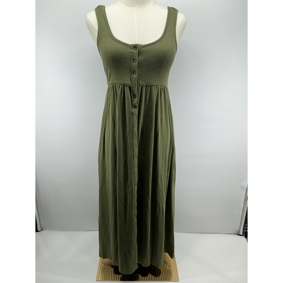 Quince Dresses & Skirts - Bamboo Maternity Sleeveless Button Front Dress